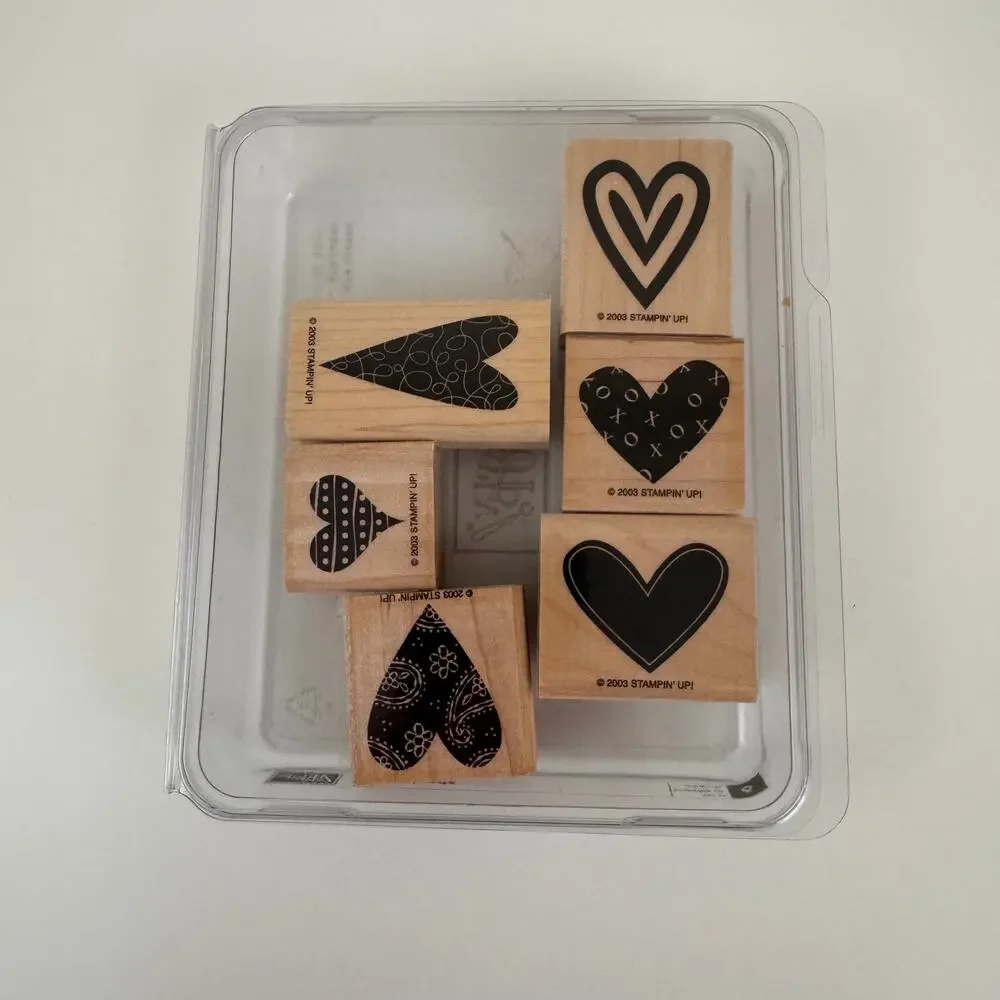 Lot Of Rubber Wooden Stamp Stampin Up Clean Hearts Stars Birthday Lots of Pics